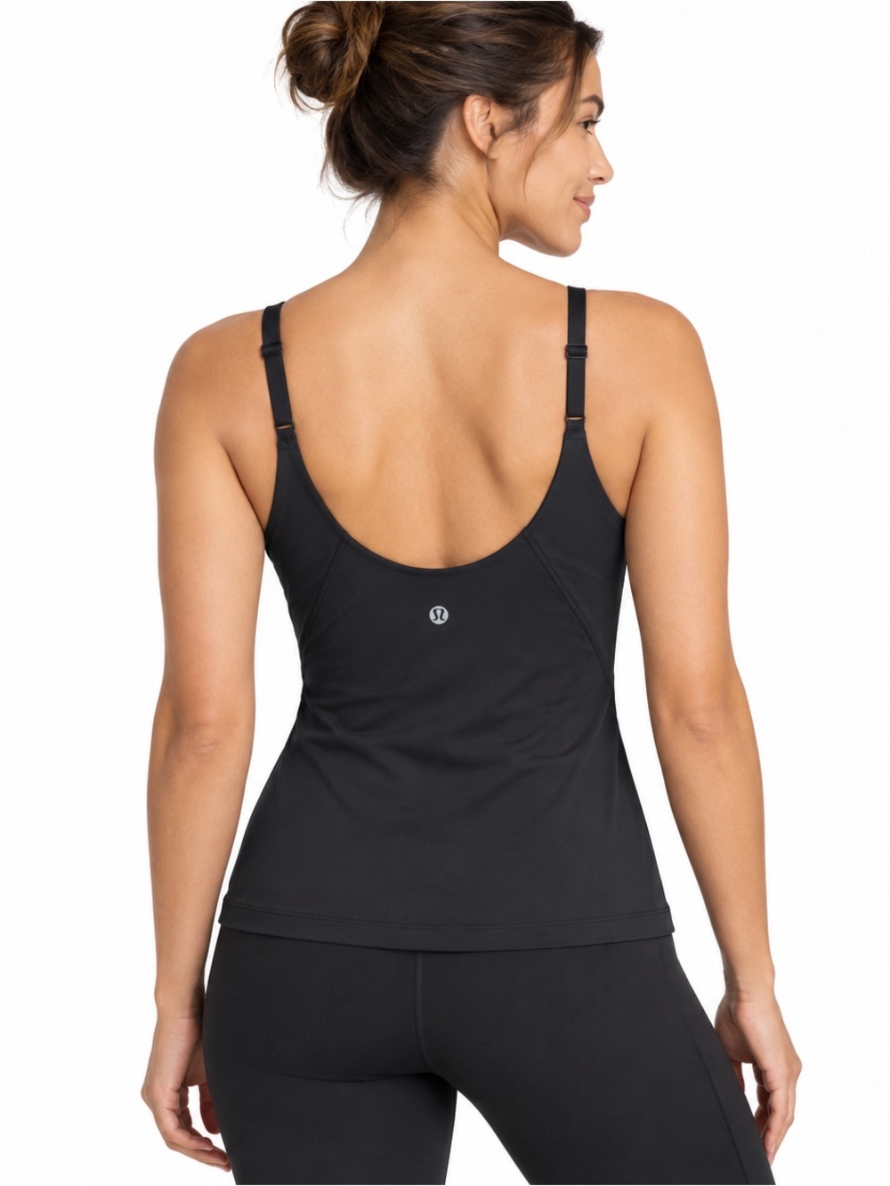 lululemon Align Built-In Bra Tank Top Black Size 8 Low Scoop Back